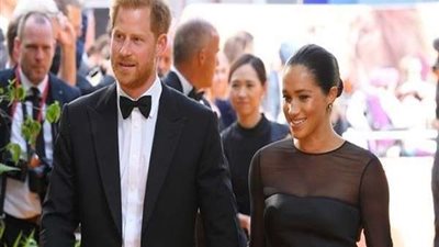 الأمير هاري وزوجته في العرض الخاص لفيلم 