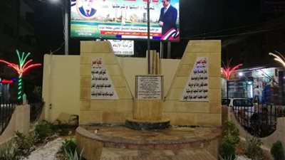 طحانوب في شبين القناطر تحتفل بـ ثورة يوليو بـ نصب تذكاري لـ الزعيم جمال عبدالناصر