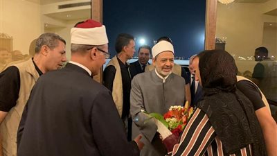 لحظة وصول شيخ الأزهر لمطار القاهرة بعد رحلة علاجية (صور)