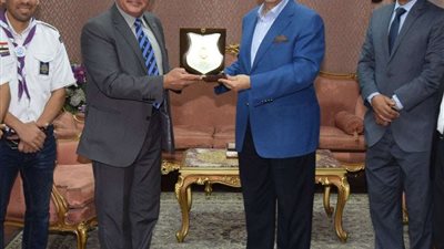محافظ بنى سويف يستقبل رئيس الجمعية المركزية للكشافة البحرية