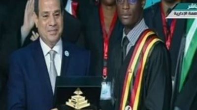 أحد خريجي برنامج تأهيل الشباب الإفريقي يوجه رسالة للرئيس السيسي