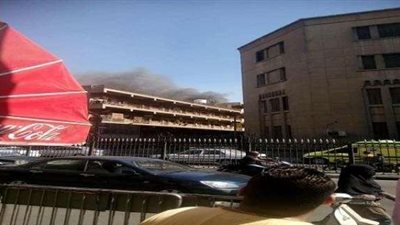 أول صور لحادث حريق مستشفى الحسين الجامعي