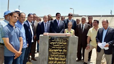محافظ القليوبية يضع حجر الأساس لمحطة صرف صحي كفر مويس بتكلفة 32 مليون جنيه