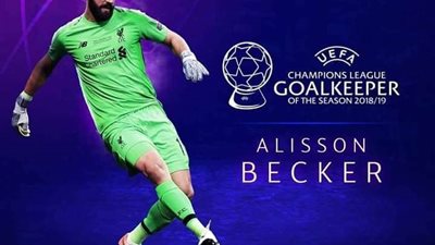 أليسون بيكر يحصد جائزة أفضل حارس مرمى في أوروبا
