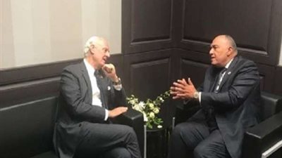 سامح شكري يلتقي المبعوث الأممي لدى ليبيا بمقر الوزارة