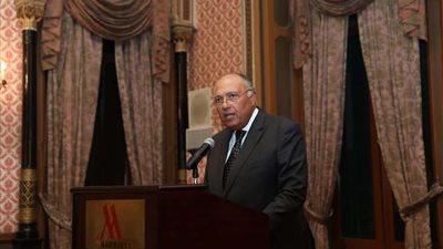 سامح شكري يلقي كلمة في المبادرة الإقليمية للمعرفة (صور)