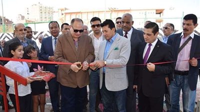 محافظ الفيوم ووزير الشباب يضعان حجر أساس ملعب ومجمع اسكواش