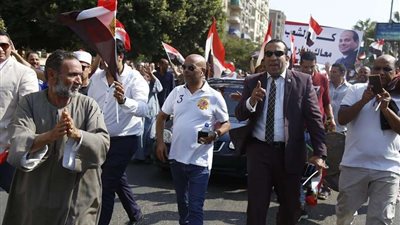 بالصور.. مسيرة حاشدة بمدينة نصر لدعم الرئيس ومؤسسات الدولة