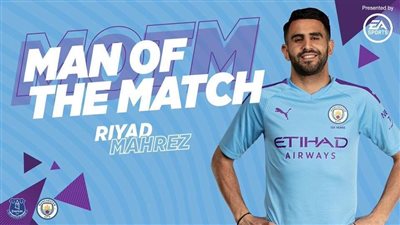 محرز أفضل لاعب في مباراة مانشستر سيتي و ايفرتون