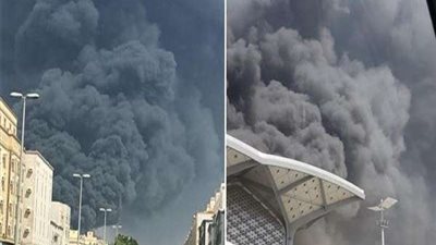 شاهد.. أولى لقطات محطة قطار الحرمين بعد اندلاع الحريق