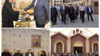 محافظ أسيوط يزور دير السيدة مريم العذراء ودار 