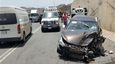 توقف الحركة المرورية بسبب حادث تصادم على الطريق الزراعي بالقليوبية