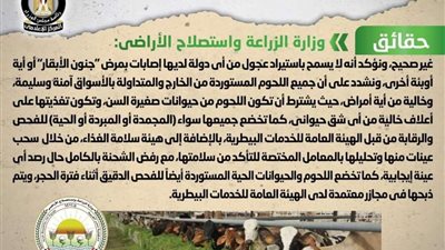 حقيقة  استيراد لحوم أبقار مصابة بمرض 