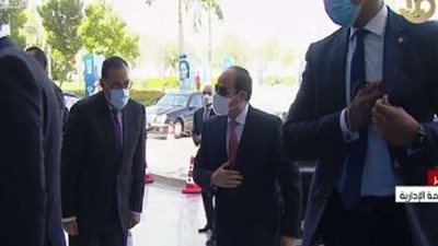 الرئيس السيسى يصل العاصمة الإدارية للمشاركة فى إطلاق تقرير التنمية البشرية