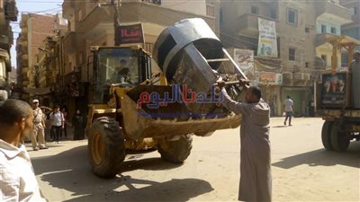 حملات رفع الإشغالات تزيل 1292 حالة بـ3 مراكز في بني سويف