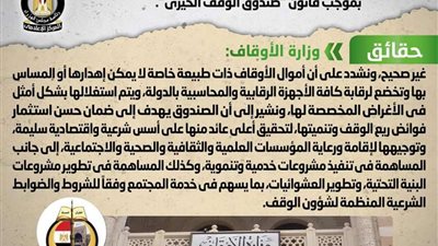 حقيقة إهدار أموال الأوقاف لتنفيذ مشروعات لا جدوى منها بموجب قانون 