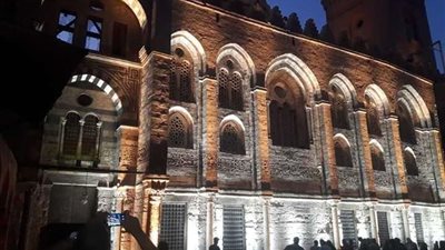 الآثار تبدأ تشغيل نظام الإضاءة الجديد بمجموعة قلاوون