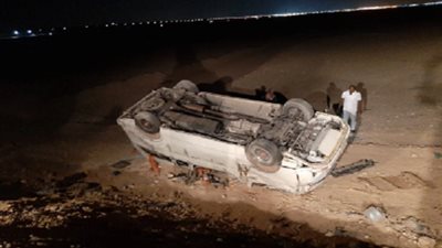 بالأسماء.. مصرع وإصابة 5 أشخاص في حادث انقلاب سيارة على الطريق الصحراوي الشرقي بالمنيا