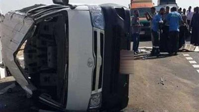 مصرع سيدة حامل و8 أخرين فى حادث بالطريق الصحراوي بأطفيح