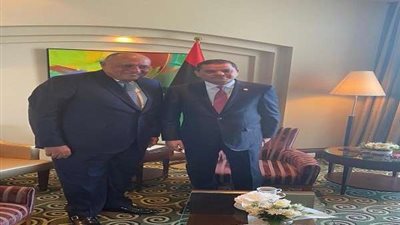 سامح شكري يلتقي رئيس الحكومة الليبية في طرابلس