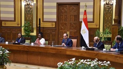 السيسي يستقبل عددا من رؤساء الوفود المشاركة بمؤتمر حقوق الإنسان (صور)