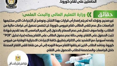 عاجل .. تحصيل غرامات من الطلاب غير الحاصلين على اللقاح.. الحكومة ترد