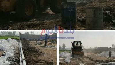 إزالة 9 حالات تعدي على أراضي زراعية بقرى الواسطى شمال بني سويف