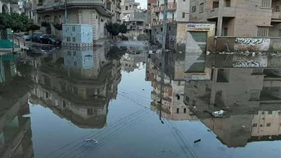 انفجار ماسورة مياه شرب ببلقاس في الدقهلية