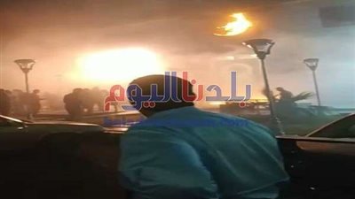 شاهد.. حريق هائل بحلواني 