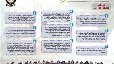 تعرف على الحصاد الأسبوعي لمجلس الوزراء خلال الفترة من 20 حتى 26 نوفمبر