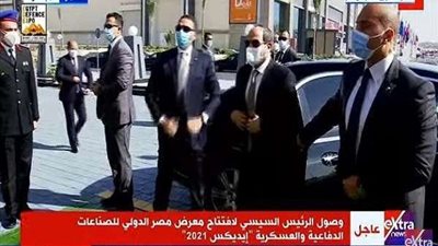 وصول الرئيس السيسي لافتتاح مؤتمر الصناعات العسكرية 