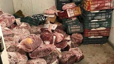 نيابة الظاهر تامر بإعدام 1.450 طن كبدة ولحوم فاسدة