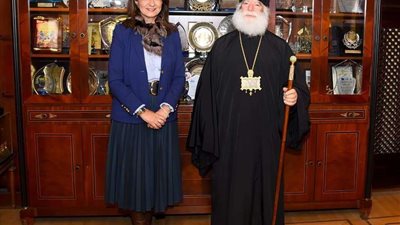 وزيرة الهجرة تستقبل بطريرك الروم الأرثوذكس اليونانيين والقبارصة بالإسكندرية