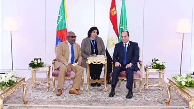 السيسي يبحث مع رئيس جزر القمر تعزيز أطر التعاون بين البلدين (صور)