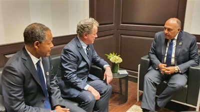 وزير الخارجية يلتقي المدير التنفيذي لبرنامج الغذاء العالمي على هامش منتدى شباب العالم