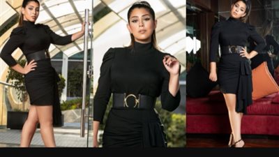 آيتن عامر بفستان أسود قصير يظهر رشاقتها.. صور