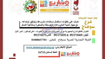 تشكيل لجنة لتوفيق أوضاع المشروعات المتوسطة والصغيرة بسوهاج