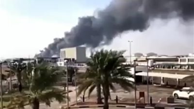 أول فيديو لإنفجار بمنطقة المصفح ومطار أبو ظبي ( فيديو)