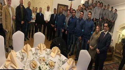 بالصور.. سفارة مصر في بلجراد تستضيف المنتخب القومي لكرة اليد رجال