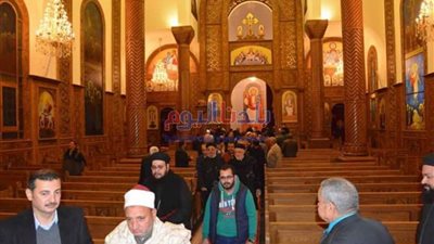 محافظ المنيا يفتتح كنيسة الأنبا موسى بعد إعادة بنائها