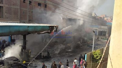 إصابة 8 أشخاص في حريق محطة وقود بالدقهلية