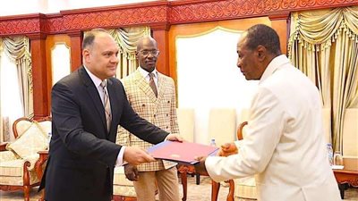 السفير المصري لدى كوناكري يقدم أوراق اعتماده لرئيس جمهورية غينيا