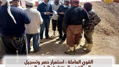 القوي العاملة: استمرار حصر وتسجيل العمالة غير المنتظمة بالوادي الجديد