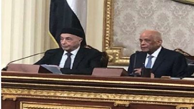 عاجل.. عقيلة صالح يصل مجلس النواب المصري