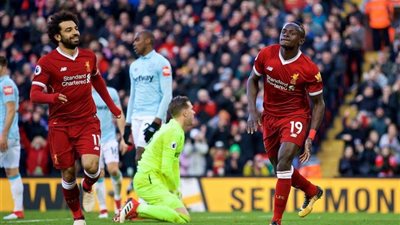 مباراة ليفربول ووست هام يونايتد في الدوري الإنجليزي