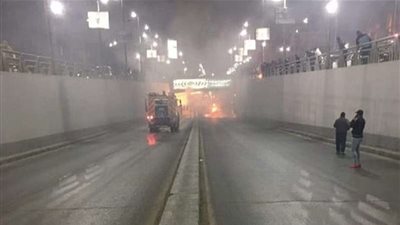 عودة حركة السيارات بنفق الأزهر بعد غلقه بسبب كسر ماسورة مياه