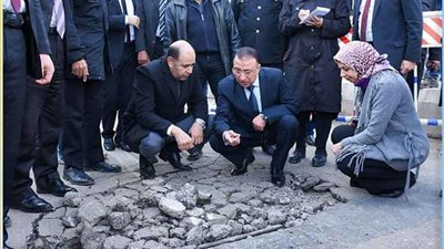 انهيار جزئي بكوبري محرم بك بالإسكندرية