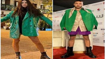 ويجز يتشارك مع هدى المفتي في إطلالة «الجاكيت الأخضر»