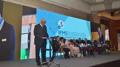 بالصور| السفير حمدي لوزا يفتتح المنتدى الدولي الثاني لإحصاءات الهجرة