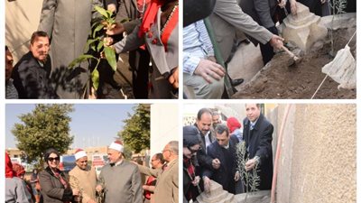 جامعة أسيوط تزرع الأشجار المثمرة داخل بعض المساجد والكنائس بالمحافظة